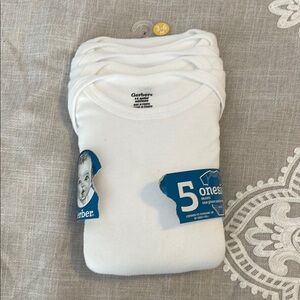 Gerber White Baby Onesies 5-Pack